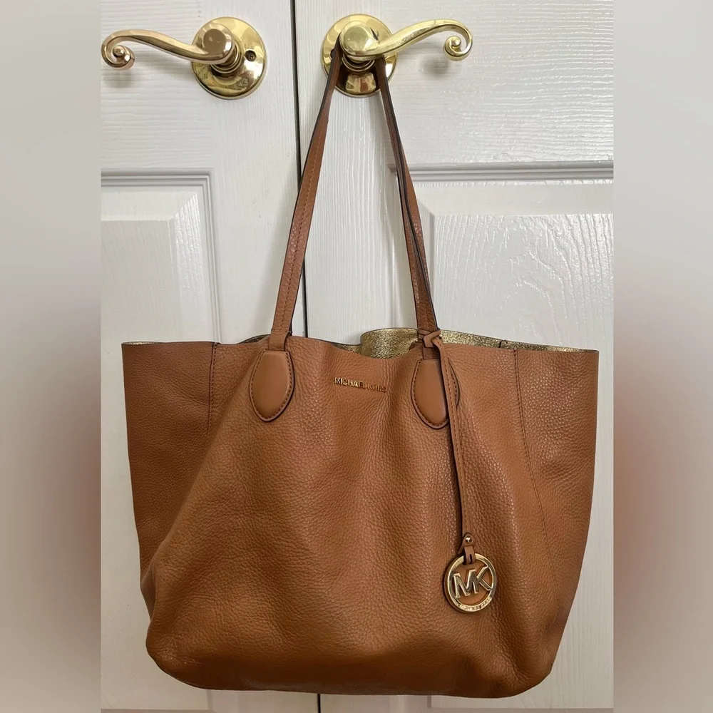 Michael Kors Brown Leather Tote Bag - Picture 1 of 5